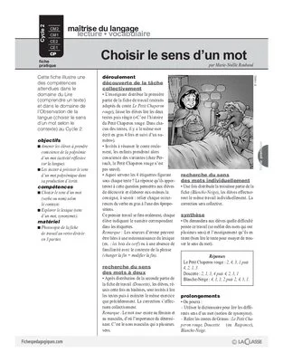 Choisir le sens d'un mot