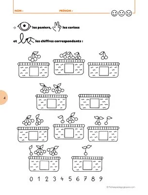 Activités sur les chiffres en début de GS (2) / Classer les chiffres