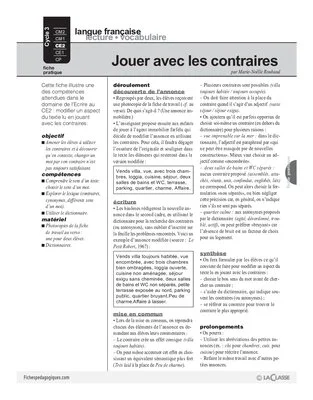 Jouer avec les contraires