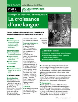 La langue de chez nous et d'ailleurs (2) / La croissance d'une langue