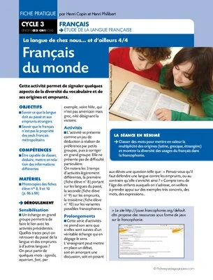 La langue de chez nous et d'ailleurs (4) / Français du monde