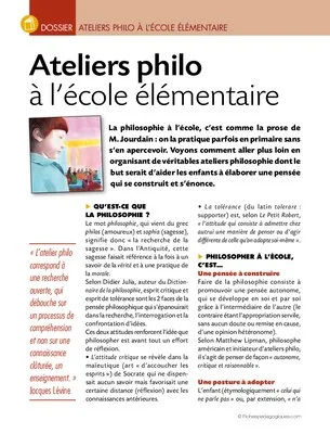 Philo à l'école élémentaire