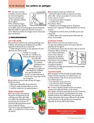Imagerie de classe / Les actions du potager