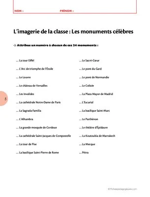 Les monuments célèbres (1) (Imagerie)