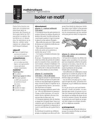 Isoler un motif pour réaliser un pavage