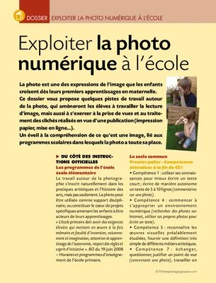 Exploiter la photo numérique à l'école
