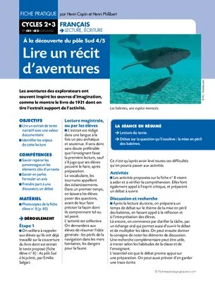 A la découverte du pôle Sud (4) / Lire un récit d'aventures