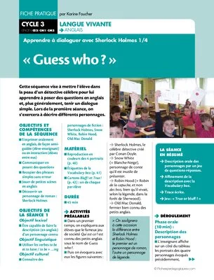Apprendre à dialoguer avec Sherlock Holmes (1)