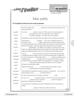 Ateliers de lecture / Mes petits