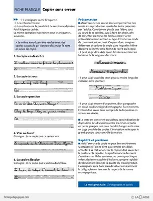 Chantiers d'orthographe (7) / Copier sans erreur