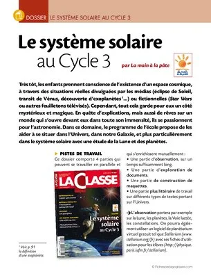 Le système solaire au Cycle 3