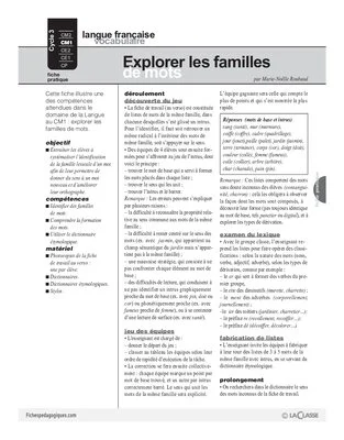 Explorer les familles de mots