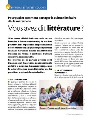 Entre la sieste et les couches (7) / Littérature