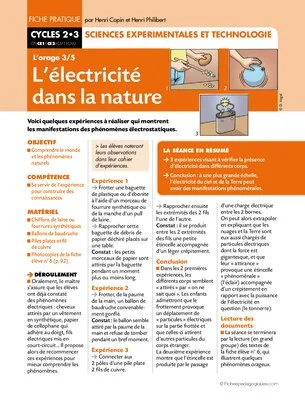 L'orage (3) / L'électricité dans la nature
