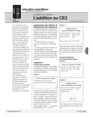 L'addition au Cycle 3 (1) / L'addition au CE2