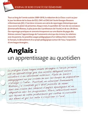 Journal de bord élémentaire (7) / Anglais