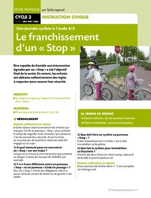 Une journée cycliste (4) / Le franchissement d'un stop