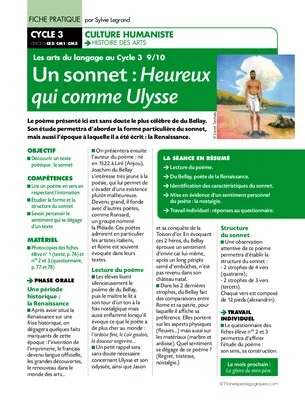 Les arts du langage (9) / Un sonnet : Heureux qui comme Ulysse