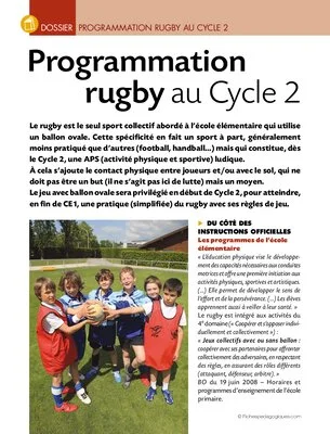 Programmation rugby (cycle 2)