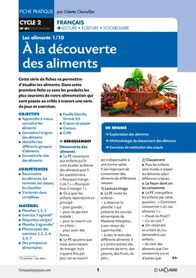 A la decouverte des aliments