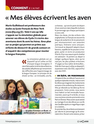 Mes élèves écrivent les aventures dont ils sont les héros