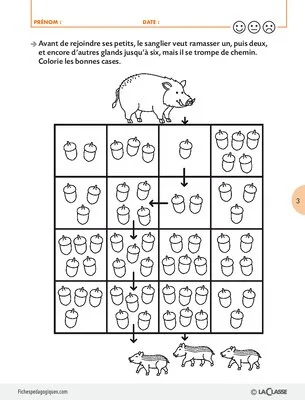 Je compte à l'aide d'un quadrillage