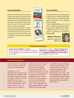 Mener un entretien avec les parents