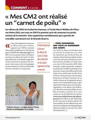 « Mes CM2 ont réalisé un "carnet de poilu" »