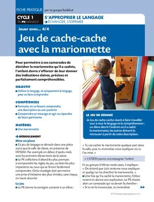 Jeu de cache-cache avec la marionnette