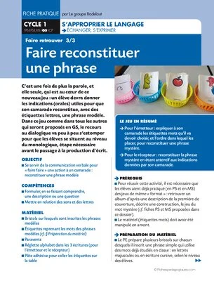 Faire reconstituer une phrase