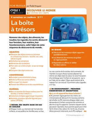 Quatre semaines en couleurs (3). La boîte à trésors