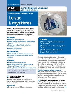 Quatre semaines en couleurs (7). Le sac à mystères