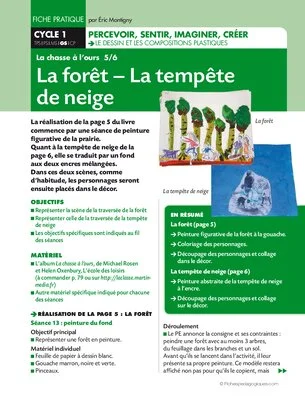 La chasse à l'ours. La forêt, la tempête de neige