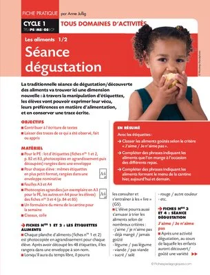 Les aliments. Séance dégustation