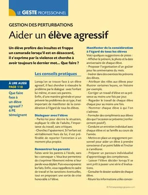 Aider un élève agressif