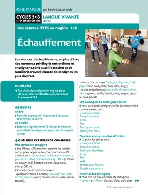 EPS en anglais. Echauffement