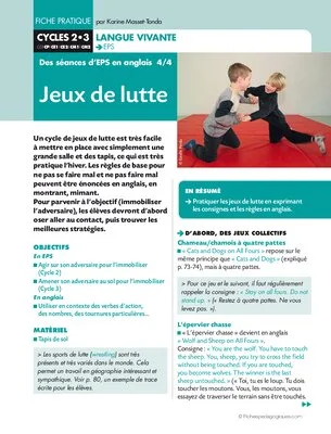 EPS en anglais. Jeux de lutte
