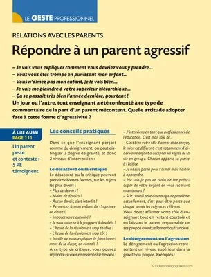Comment répondre à un parent agressif ?