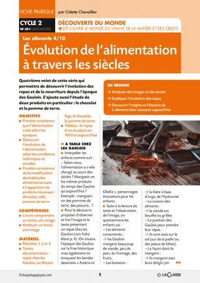 Evolution de l'alimentation à travers les siècles