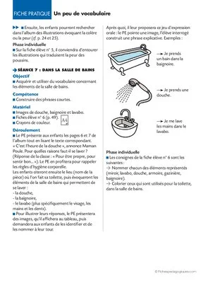 A la douche ! 2/6 Un peu de vocabulaire