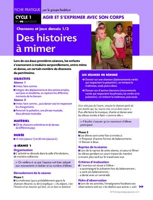 Chansons et jeux dansés (1). Des histoires à mimer