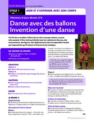 Chansons et jeux dansés (3). Danse avec des ballons