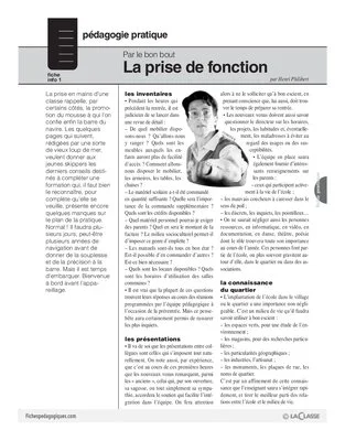 La prise de fonction