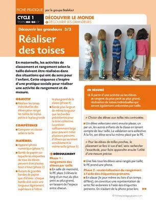 Découvrir les grandeurs. Réaliser des toises