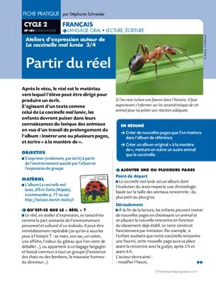 La coccinelle mal lunée (3). Partir du réel