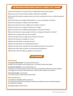 Ateliers scientifiques au CP