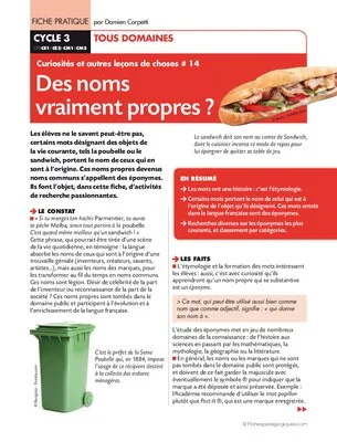Des noms vraiment propres ?