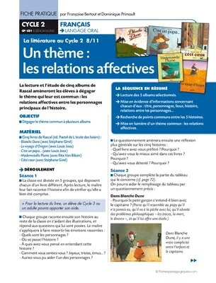 La littérature au Cycle 2 (8) / Un thème : les relations affectives