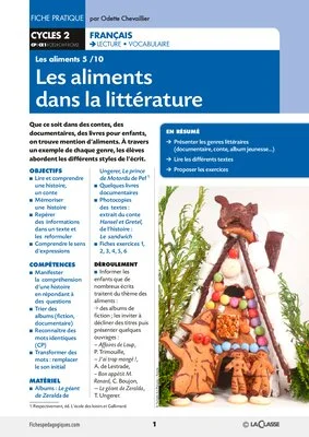 Les aliments dans la littérature