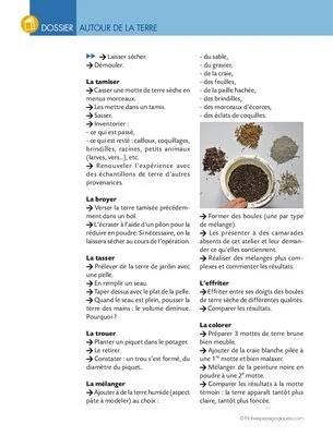 Activités autour de la terre